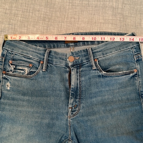 MOTHER Denim The Looker Ankle Fray Jeans in Love Gun Sz 27 - Picture 9 of 11